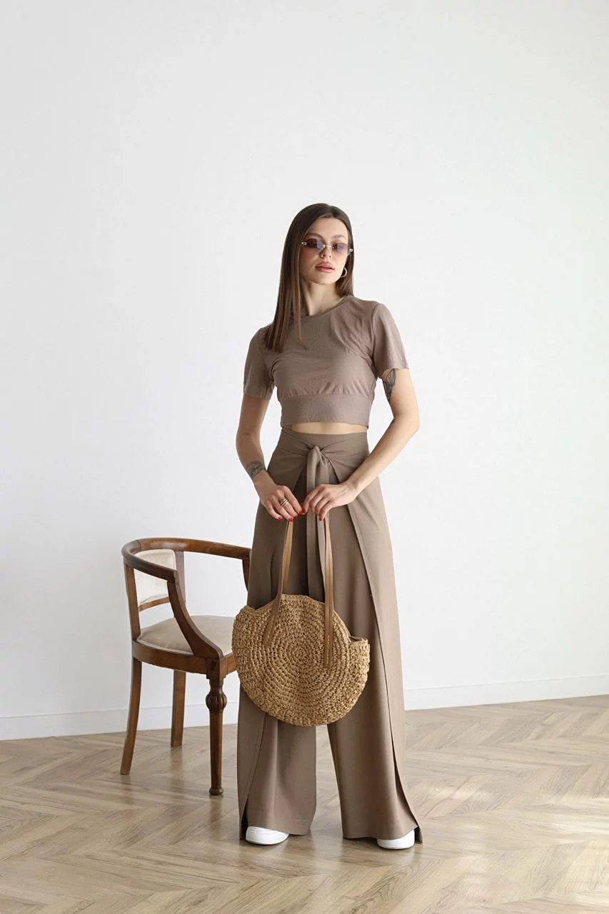 JANE™ | Wide-leg Pants in Cotton-Linen Blend