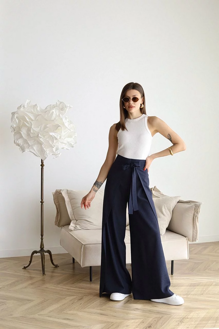 JANE™ | Wide-leg Pants in Cotton-Linen Blend