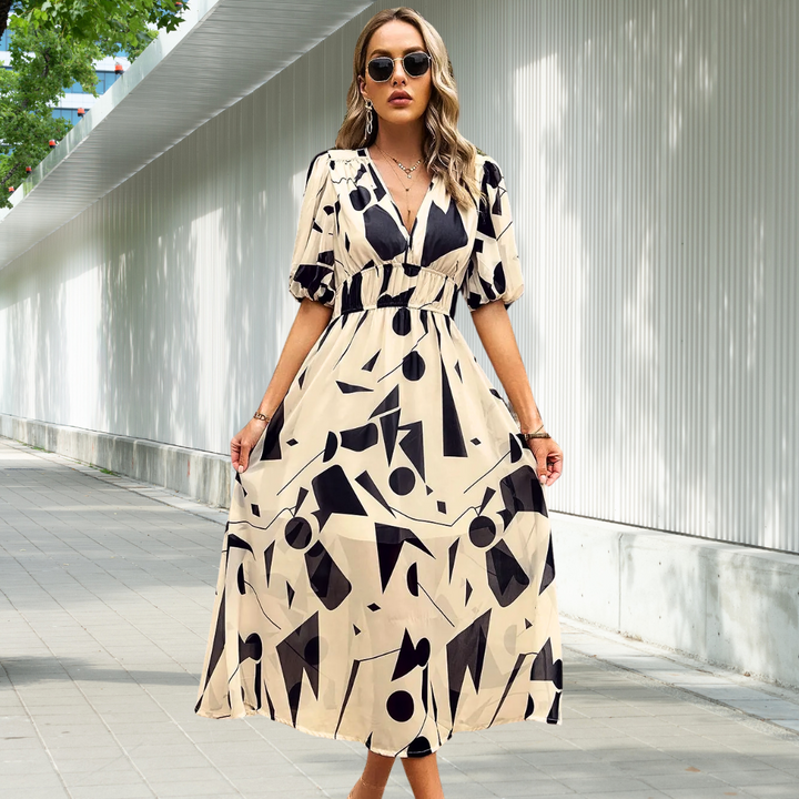 Devon | TIMELESS MIDI DRESS WITH PUFF SLEEVES