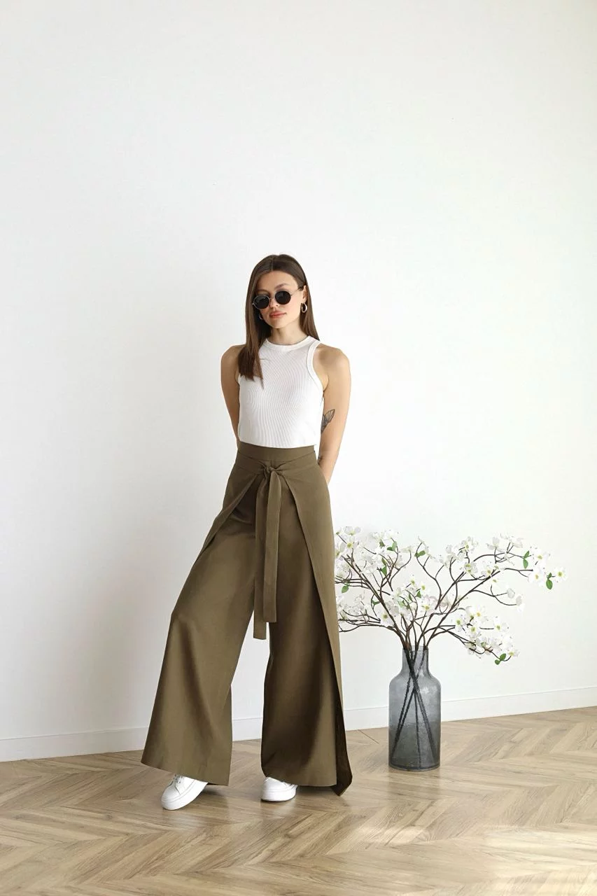 JANE™ | Wide-leg Pants in Cotton-Linen Blend