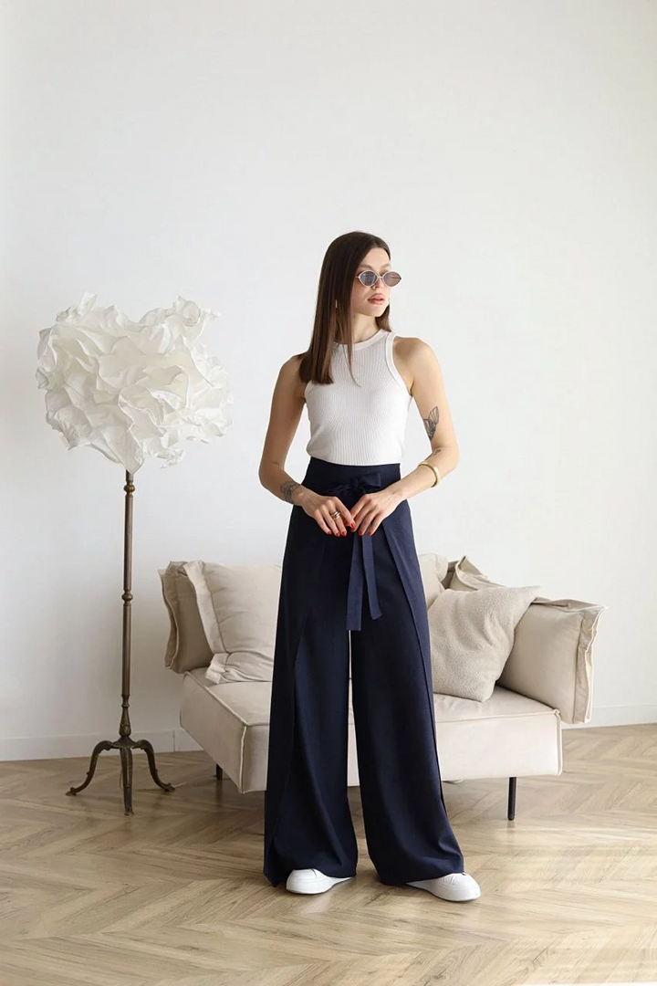 JANE™ | Wide-leg Pants in Cotton-Linen Blend