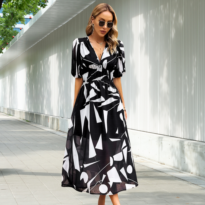 Devon | TIMELESS MIDI DRESS WITH PUFF SLEEVES